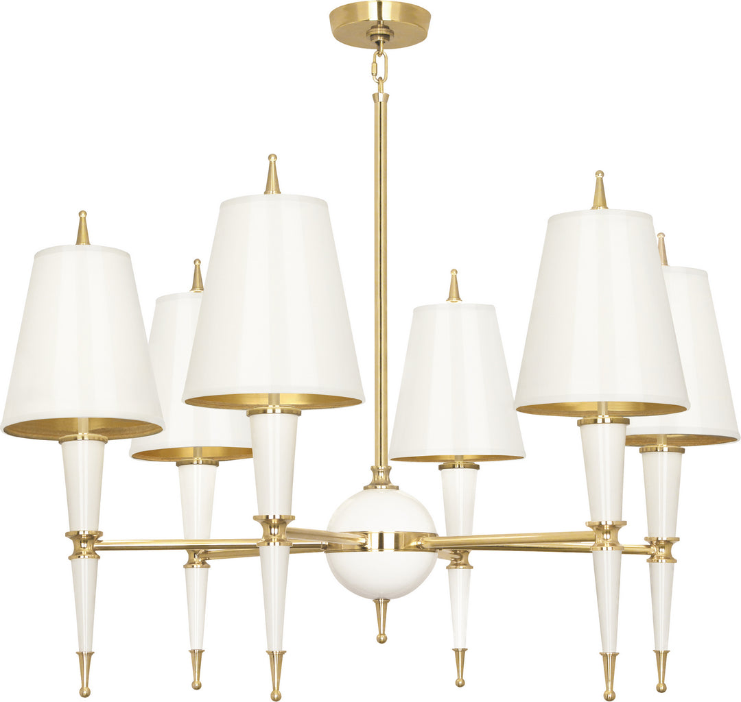 Robert Abbey Jonathan Adler Versailles W904 Chandelier Light - Lily Lacquered Paint w/Modern Brass