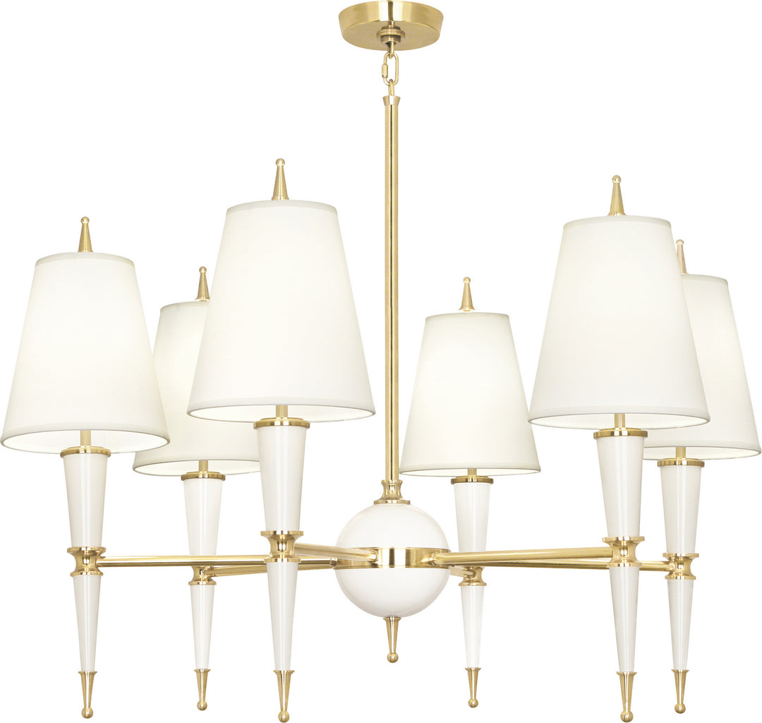 Robert Abbey Jonathan Adler Versailles W904X Chandelier Light - Lily Lacquered Paint w/Modern Brass