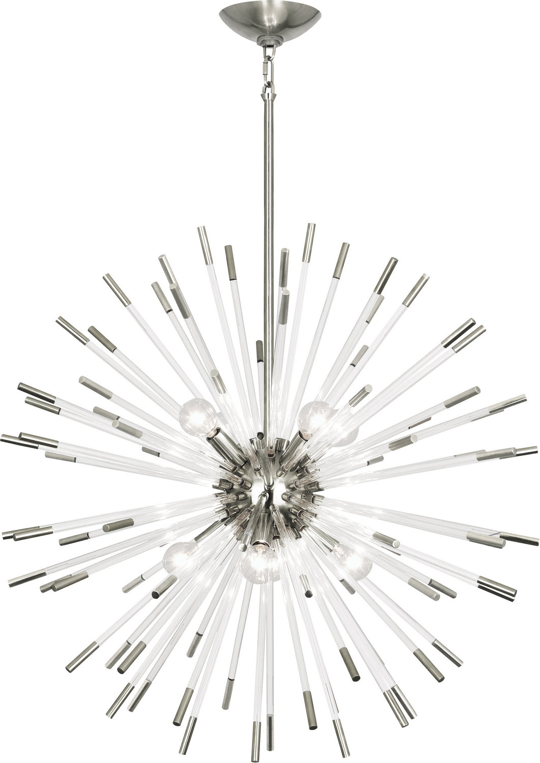 Robert Abbey Andromeda S166 Chandelier Light - Polished Nickel w/Clear Acrylic Rods