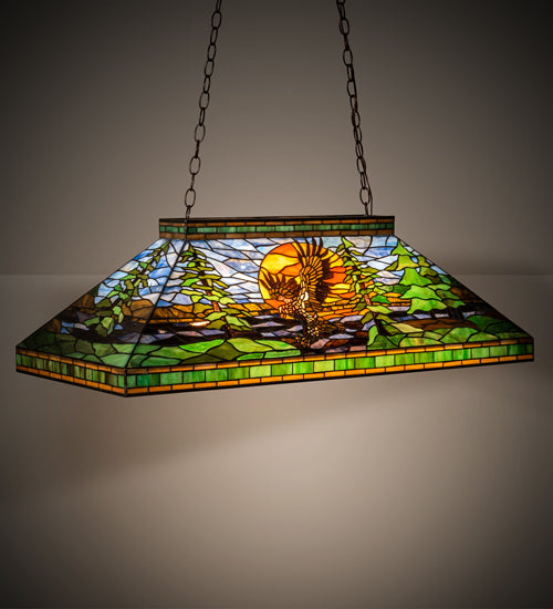 Meyda Tiffany Eagle At Sunset 79964 Pendant Light - Purple/Blue Amber Orange Lt Blue Pbag Green