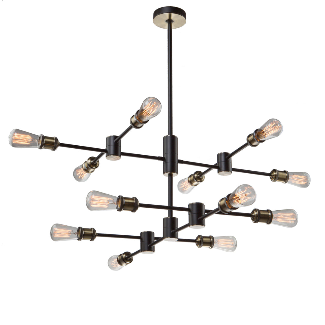 Artcraft Tribeca AC10782BK Chandelier Light - Matte Black & Satin Brass