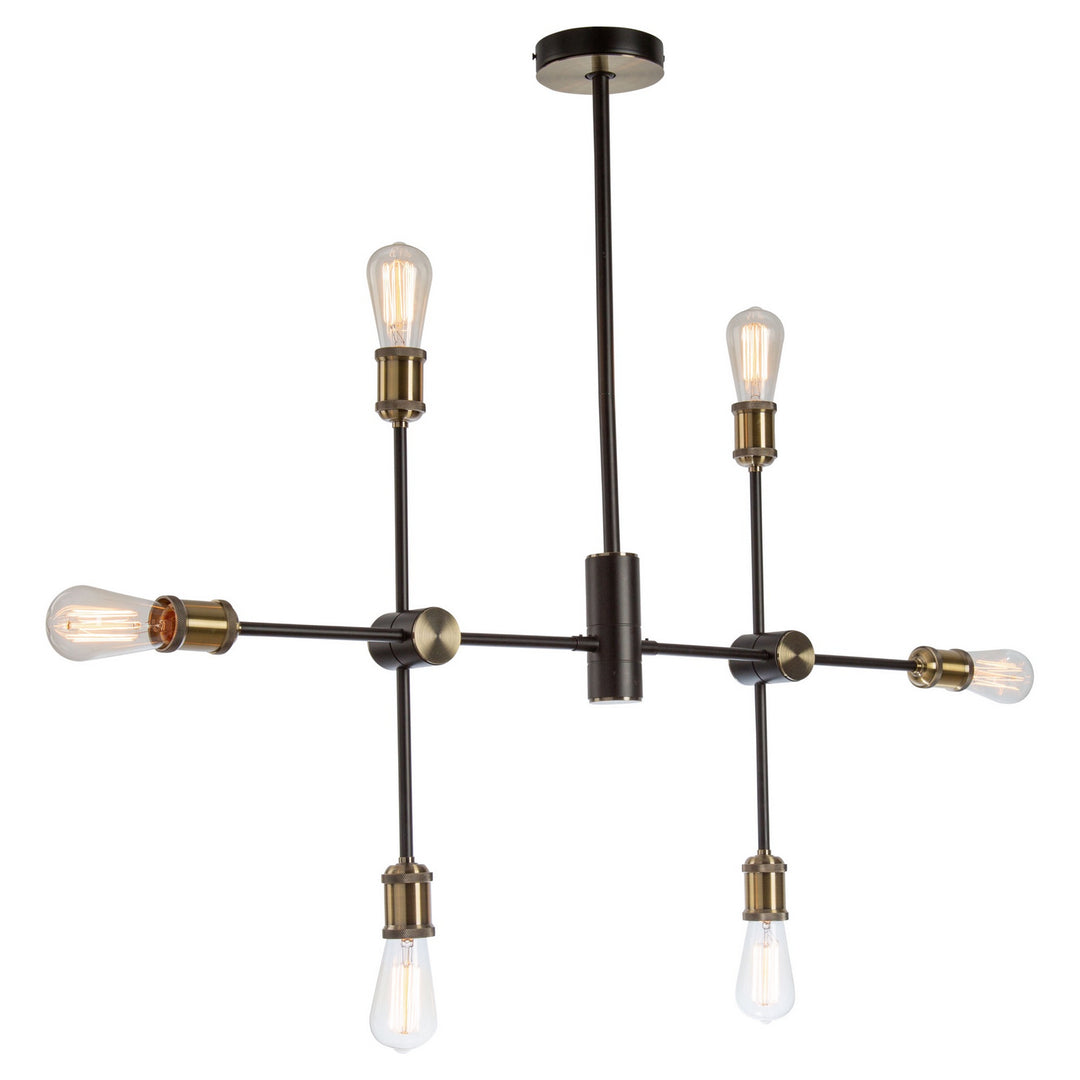 Artcraft Tribeca AC10786BK Pendant Light - Matte Black & Satin Brass