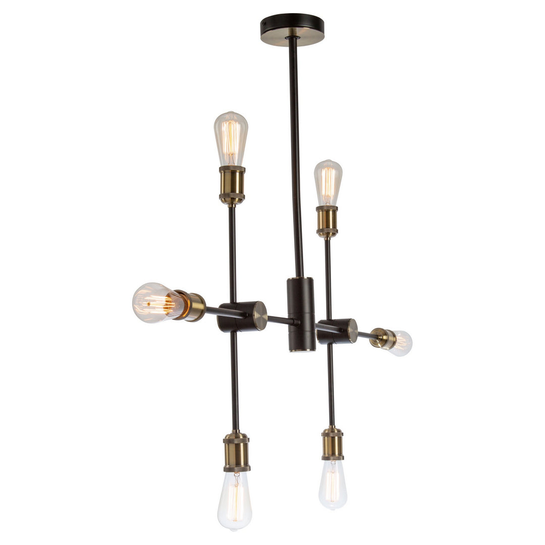 Artcraft Tribeca AC10786BK Pendant Light - Matte Black & Satin Brass