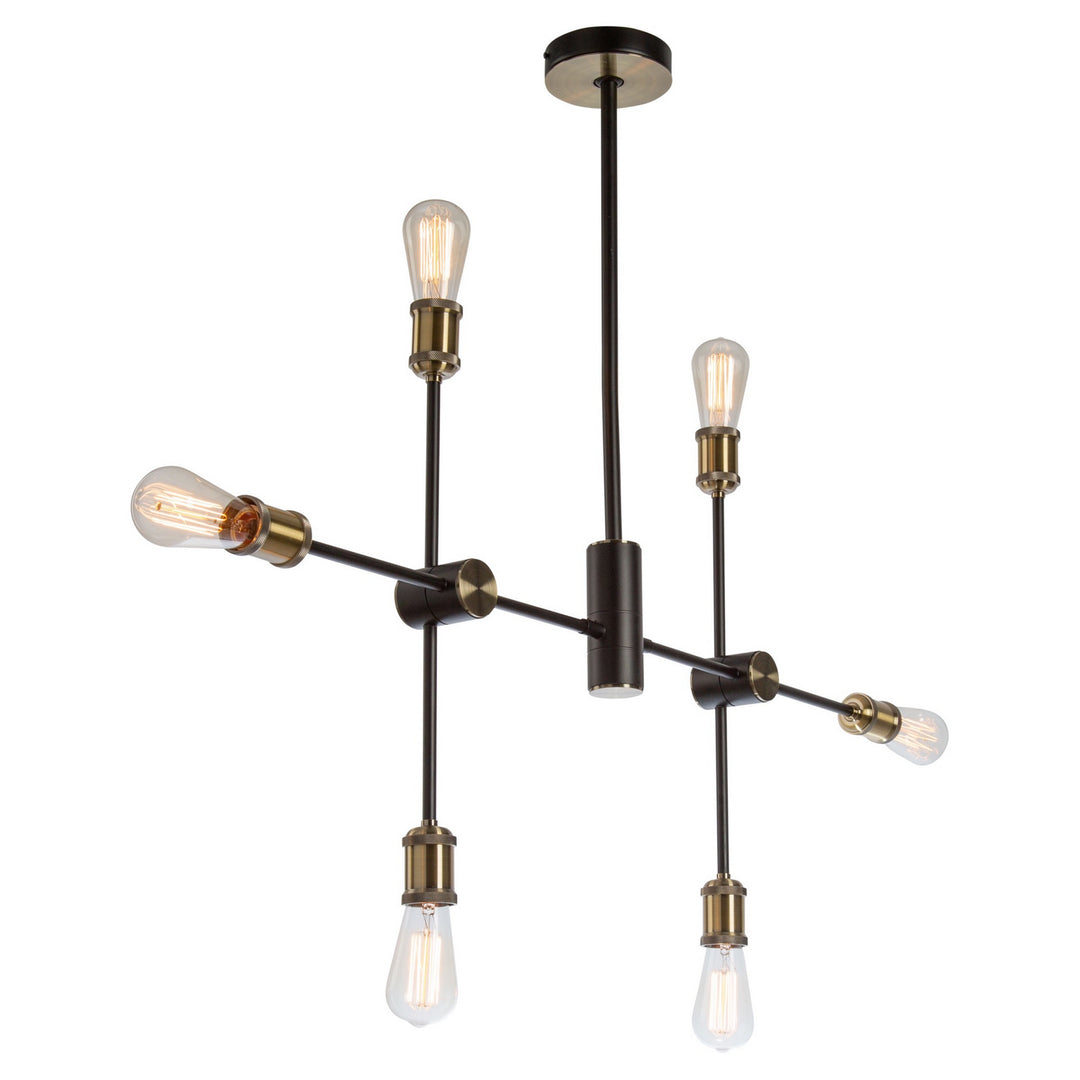 Artcraft Tribeca AC10786BK Pendant Light - Matte Black & Satin Brass