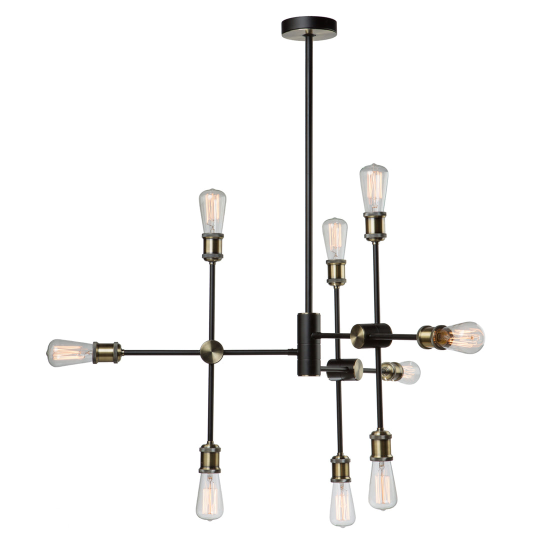 Artcraft Tribeca AC10789BK Chandelier Light - Matte Black & Satin Brass