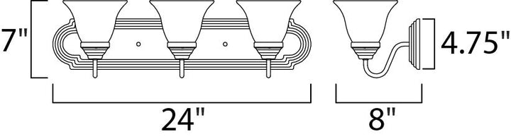 Maxim Essentials - 801x 8013MRPC Bath Vanity Light 24 in. wide - Polished Chrome