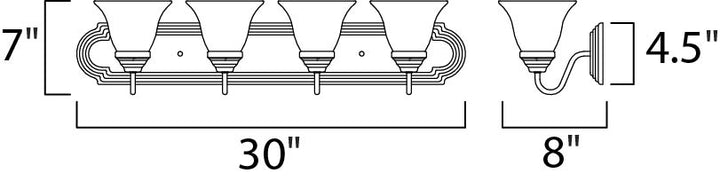 Maxim Essentials - 801x 8014MRPC Bath Vanity Light 30 in. wide - Polished Chrome