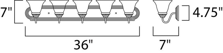 Maxim Essentials - 801x 8015MRSN Bath Vanity Light 36 in. wide - Satin Nickel