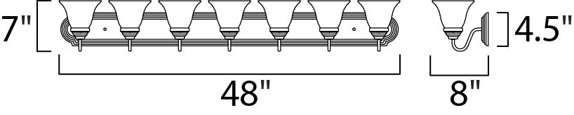 Maxim Essentials - 801x 8016MRPC Bath Vanity Light 48 in. wide - Polished Chrome