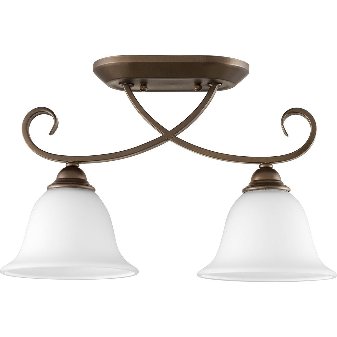 Quorum Celesta 3253-2-186 Ceiling Light - Oiled Bronze w/ Satin Opal