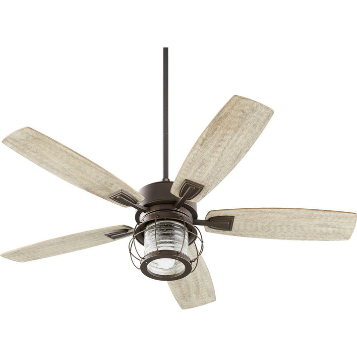 Quorum Galveston 3525-86 Ceiling Fan 52 in. - Oiled Bronze, Weathered Oak