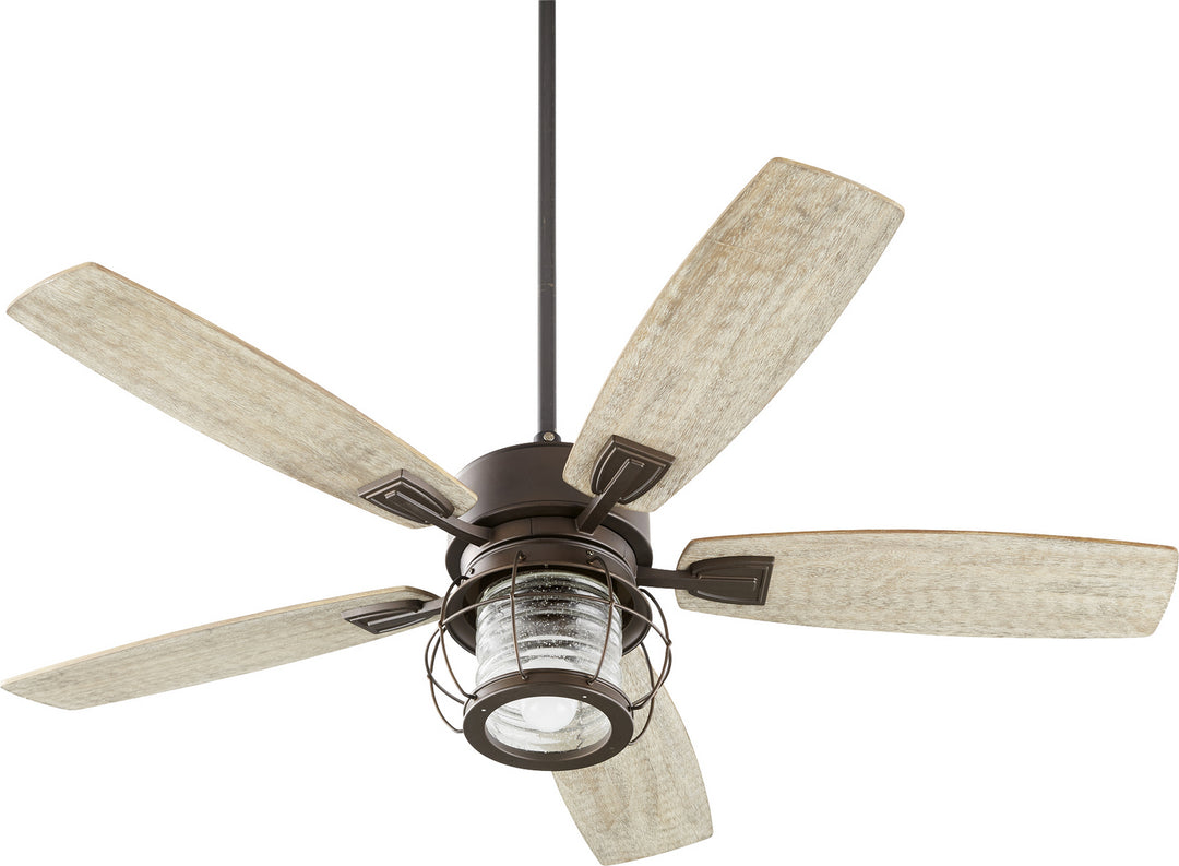 Quorum Galveston 3525-86 Ceiling Fan 52 in. - Oiled Bronze, Weathered Oak