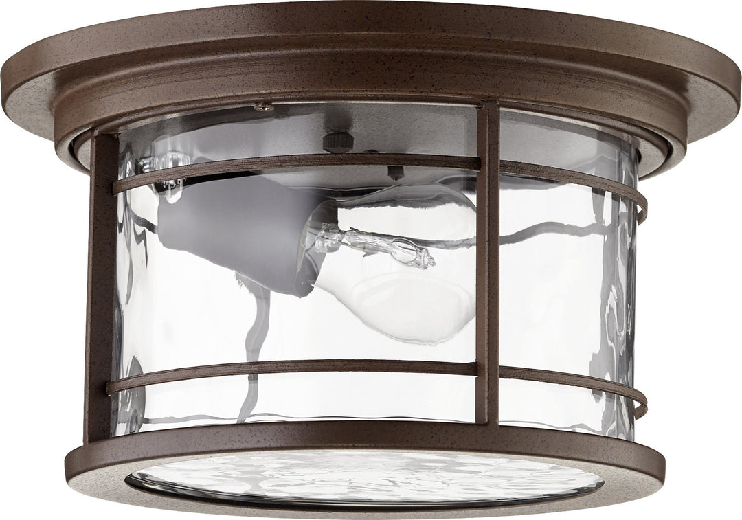 Quorum Larson 3916-11186 Outdoor - Oiled Bronze w/ Clear Hammered Glass