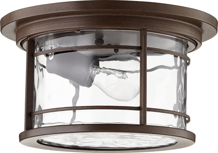Quorum Larson 3916-11186 Outdoor - Oiled Bronze w/ Clear Hammered Glass