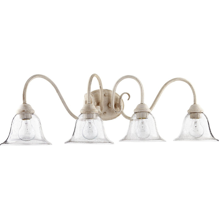 Quorum Spencer 5110-4-170 Bath Vanity Light 34 in. wide - Persian White W/ Clear/Seeded
