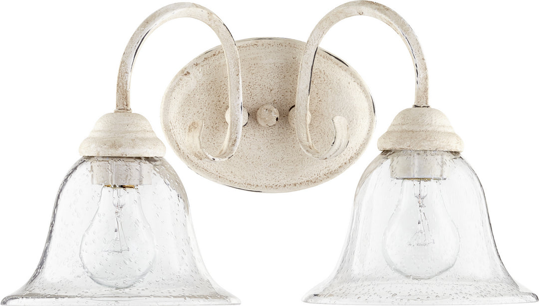 Quorum Spencer 5110-2-170 Bath Vanity Light 17 in. wide - Persian White W/ Clear/Seeded
