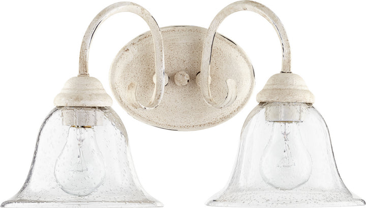Quorum Spencer 5110-2-170 Bath Vanity Light 17 in. wide - Persian White W/ Clear/Seeded