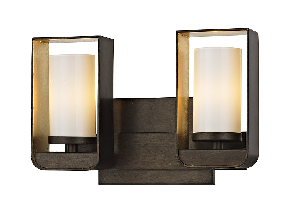 Troy Escape B5702 Bath Vanity Light 12 in. wide - Bronze With Gold Leaf Accent