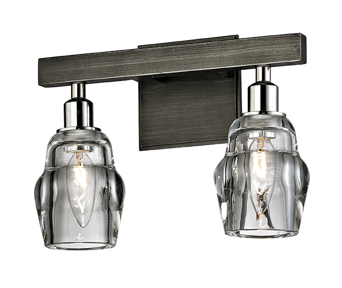 Troy Citizen B6002 Bath Vanity Light 13 in. wide - Graphite And Polished Nickel
