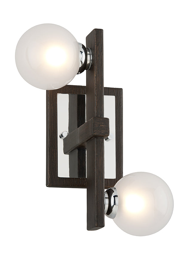 Troy Network B6072 Wall Sconce Light - Forest Bronze & Polished Chrom