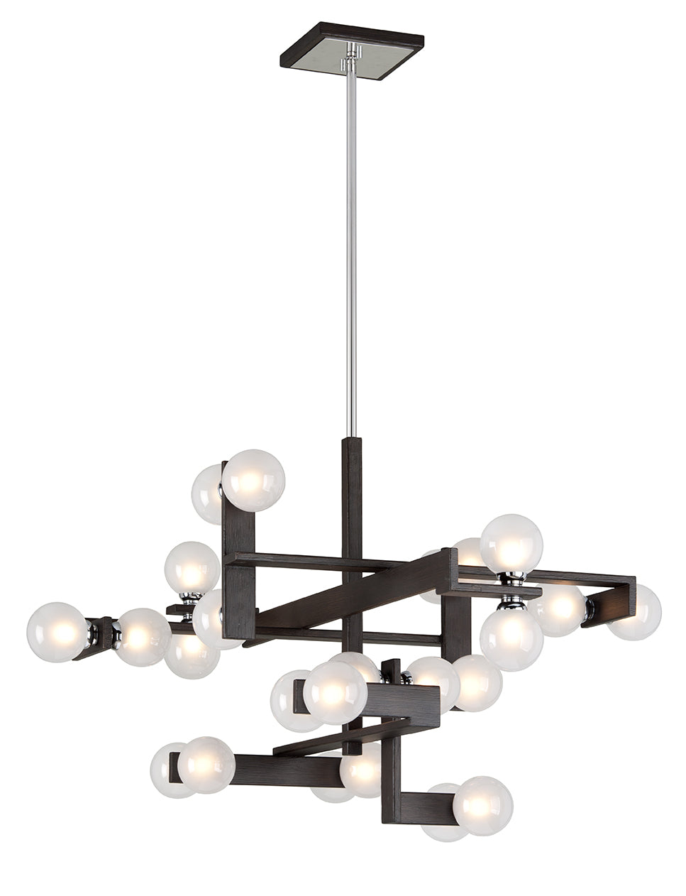 Troy Network F6076 Chandelier Light - Forest Bronze & Polished Chrom