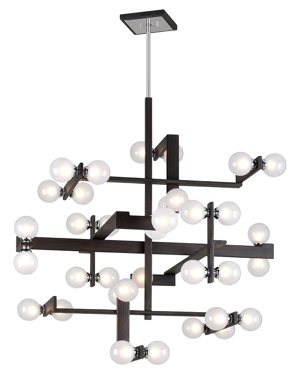 Troy Network F6077 Chandelier Light - Forest Bronze & Polished Chrom