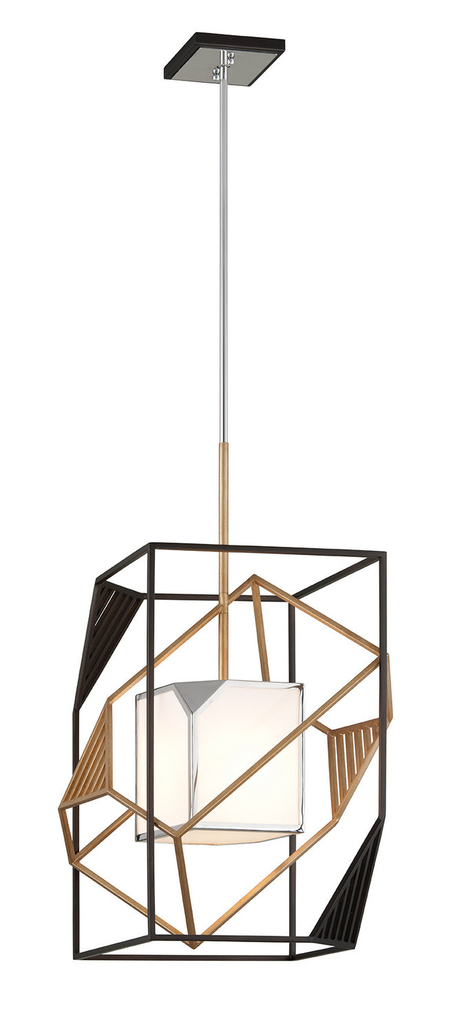 Troy Cubist F6085 Pendant Light - Bronze Gold Leaf And Stainless