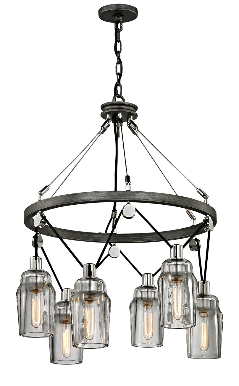 Troy Citizen F5996 Chandelier Light - Graphite And Polished Nickel