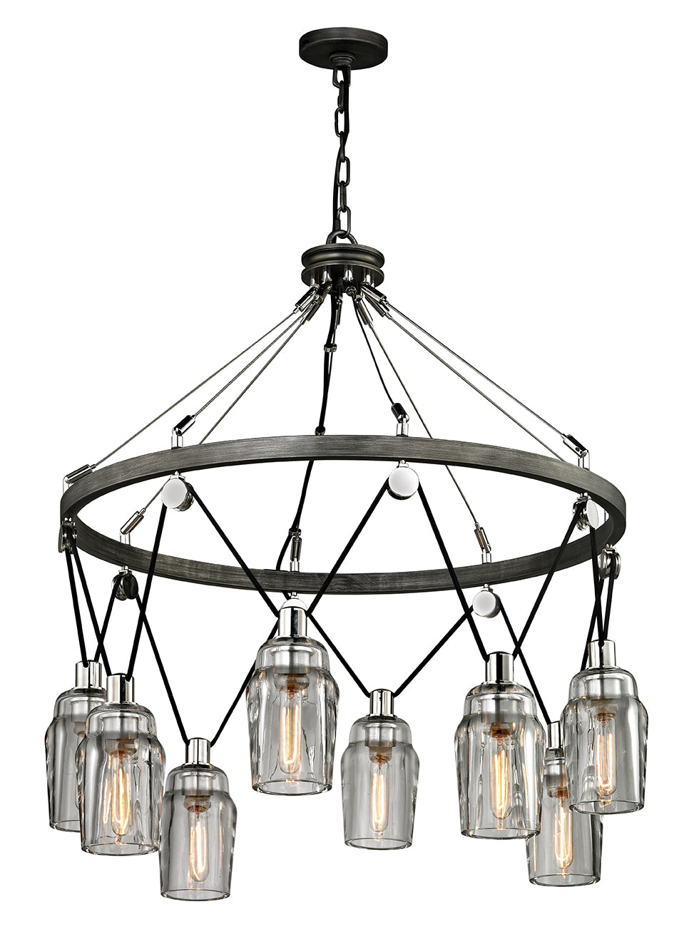 Troy Citizen F5998 Chandelier Light - Graphite And Polished Nickel