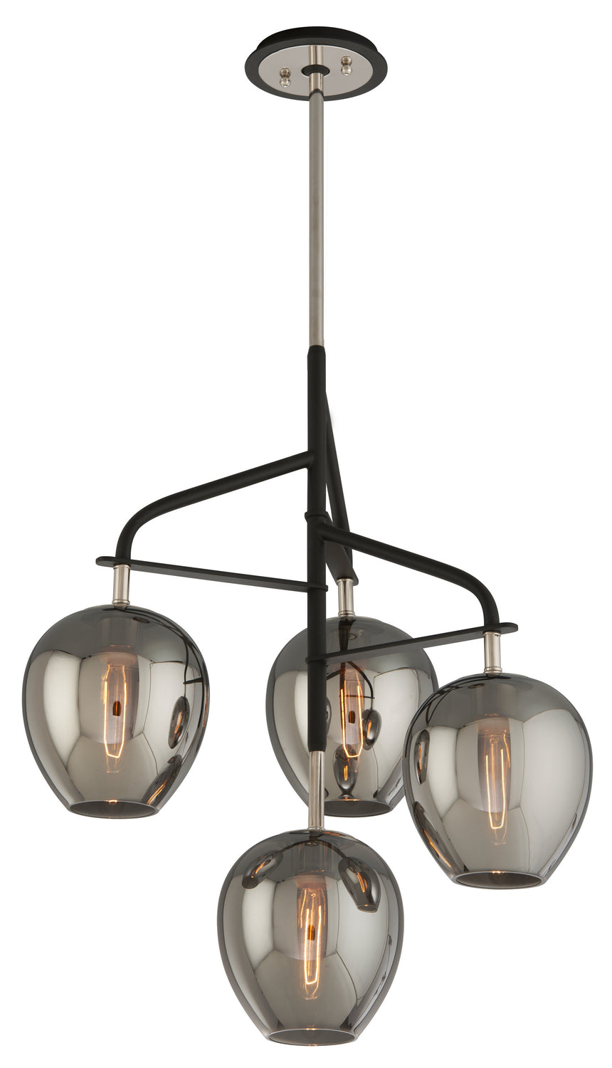 Troy Odyssey F4295 Chandelier Light - Carbide Black Polished Nickel
