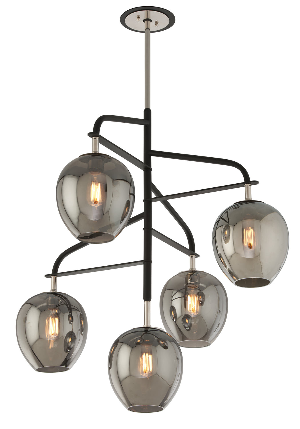 Troy Odyssey F4297 Chandelier Light - Carbide Blk & Pol Nickel