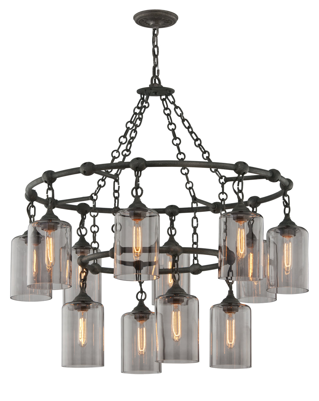 Troy Gotham F4425 Chandelier Light - Aged Silver