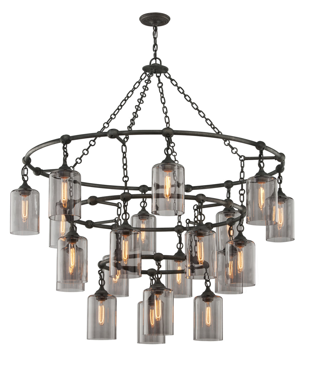 Troy Gotham F4426 Chandelier Light - Aged Silver