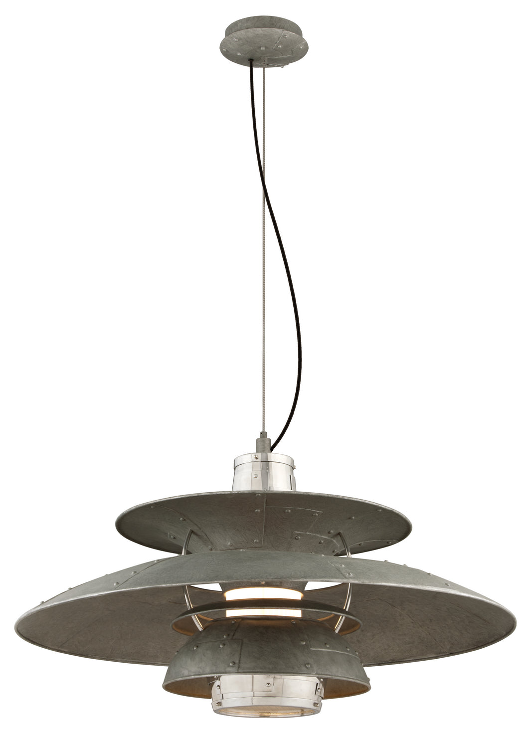 Troy Idlewild F4736 Pendant Light - Aviation Gray Vintage Aluminum