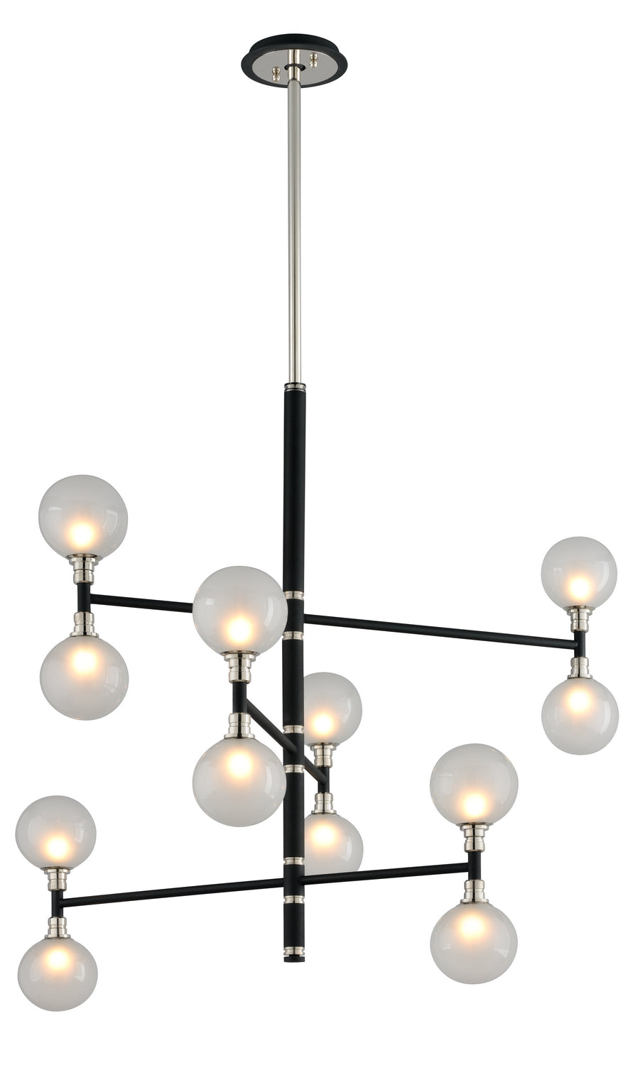 Troy Andromeda F4826 Chandelier Light - Carbide Blk With Polished Nickel