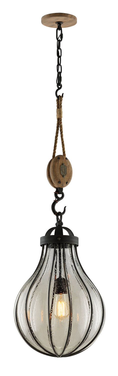 Troy Murphy F4905 Pendant Light - Vintage Iron With Rustic Wood