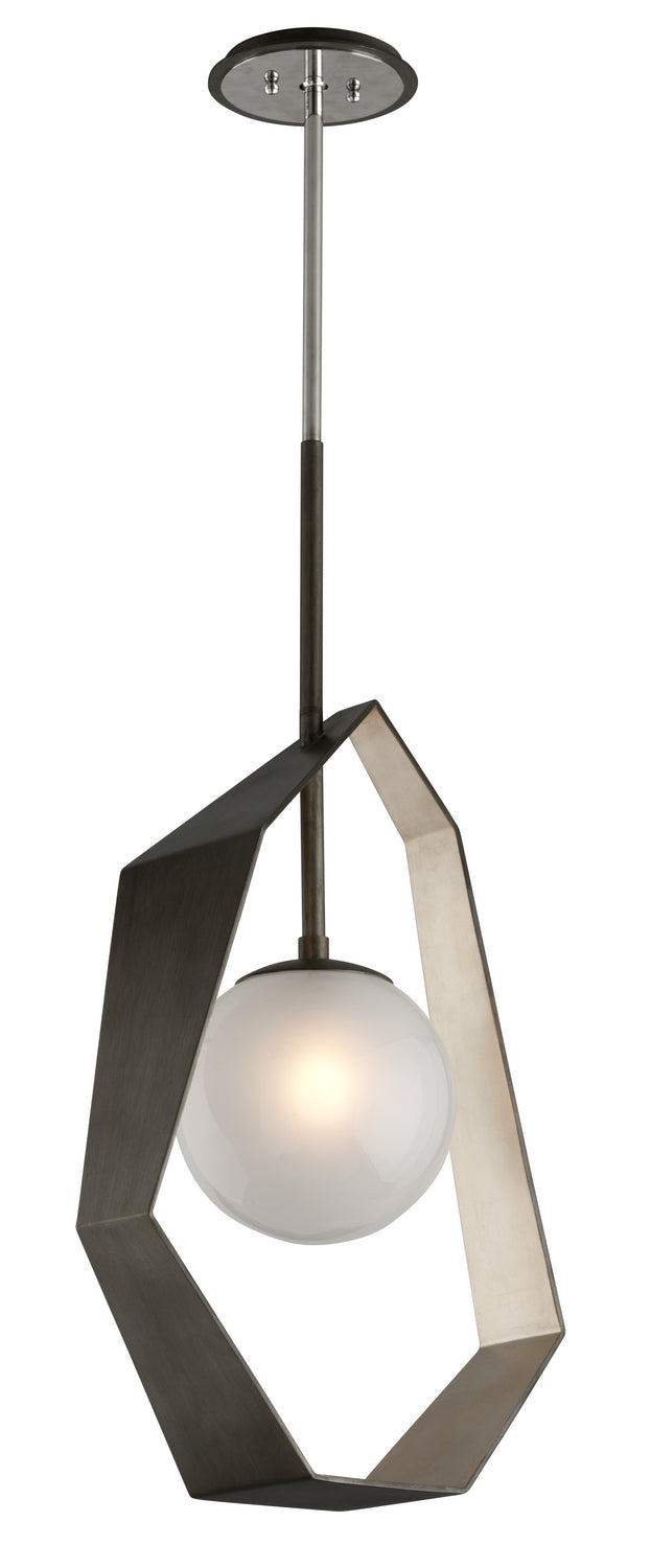 Troy Origami F5534 Pendant Light - Graphite With Silver Leaf