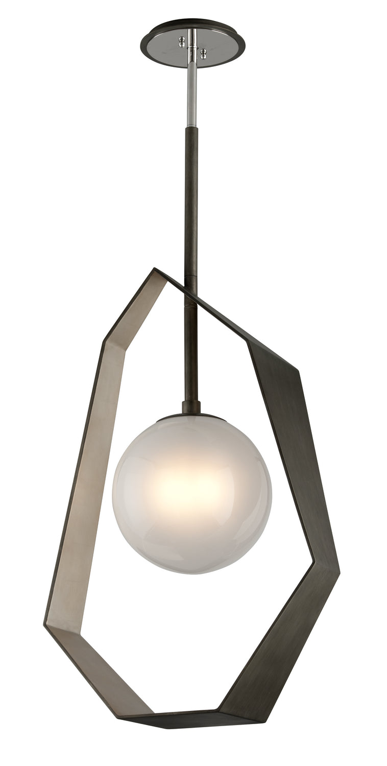 Troy Origami F5535 Pendant Light - Graphite With Silver Leaf