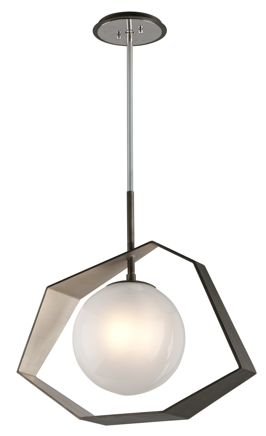 Troy Origami F5536-GRA/SL/SS Pendant Light - Graphite With Silver Leaf