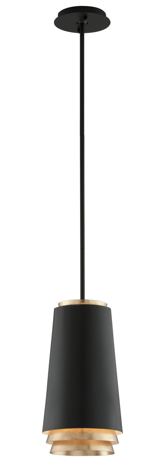 Troy Fahrenheit F5541-TBK/VGL Pendant Light - Textured Black W-Gold Leaf