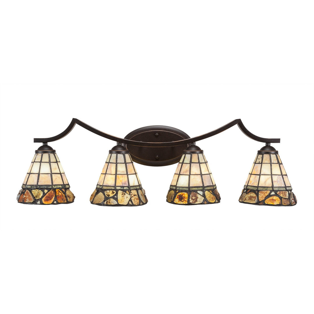 Toltec Zilo 554-dg-9735 Bath Vanity Light 33 in. wide - Dark Granite