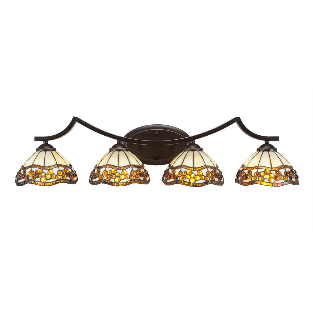 Toltec Zilo 554-dg-9975 Bath Vanity Light 34 in. wide - Dark Granite
