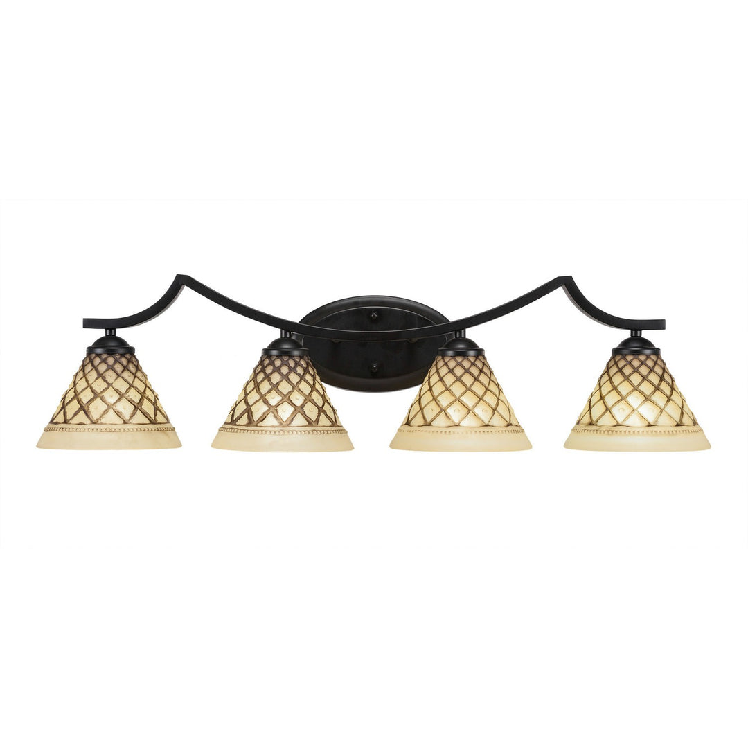 Toltec Zilo 554-mb-7185 Bath Vanity Light 33 in. wide - Matte Black