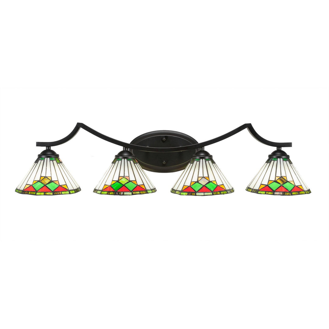 Toltec Zilo 554-mb-9375 Bath Vanity Light 34 in. wide - Matte Black