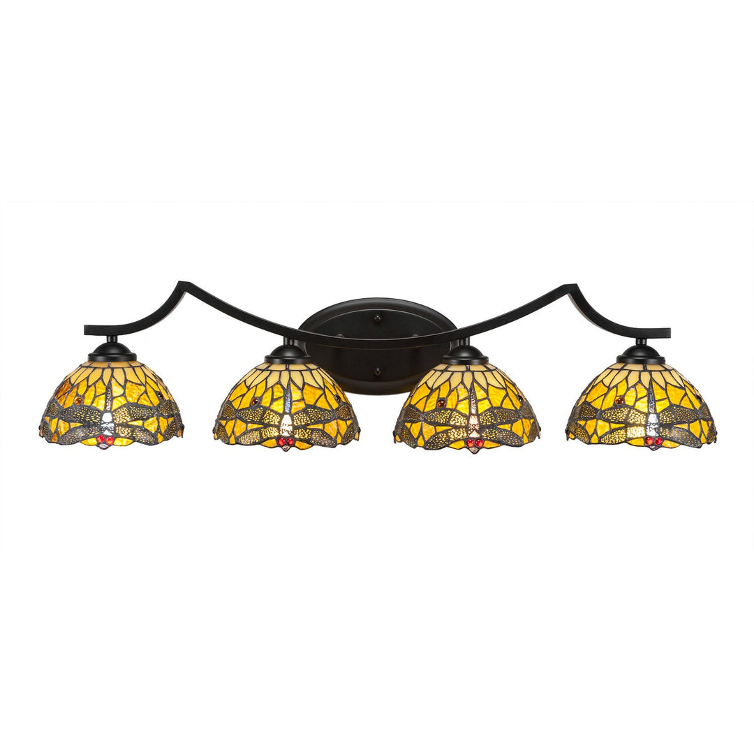 Toltec Zilo 554-mb-9465 Bath Vanity Light 33 in. wide - Matte Black