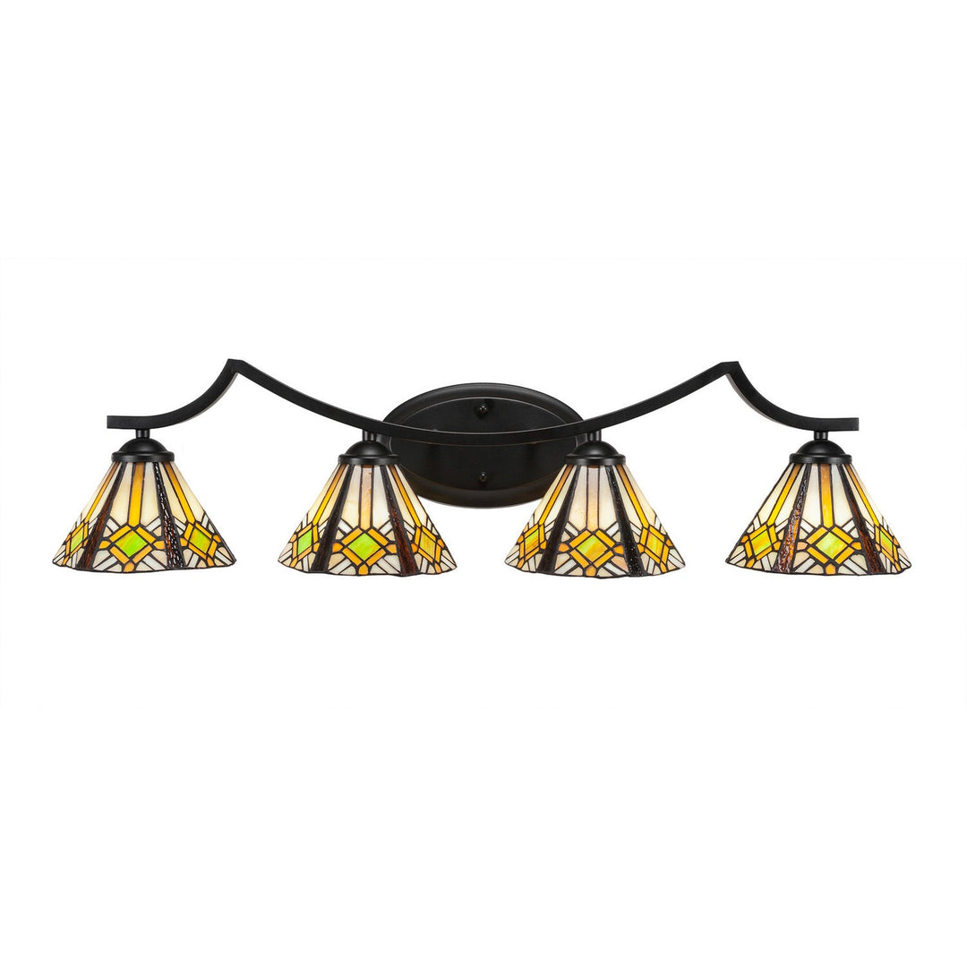 Toltec Zilo 554-mb-9615 Bath Vanity Light 33 in. wide - Matte Black