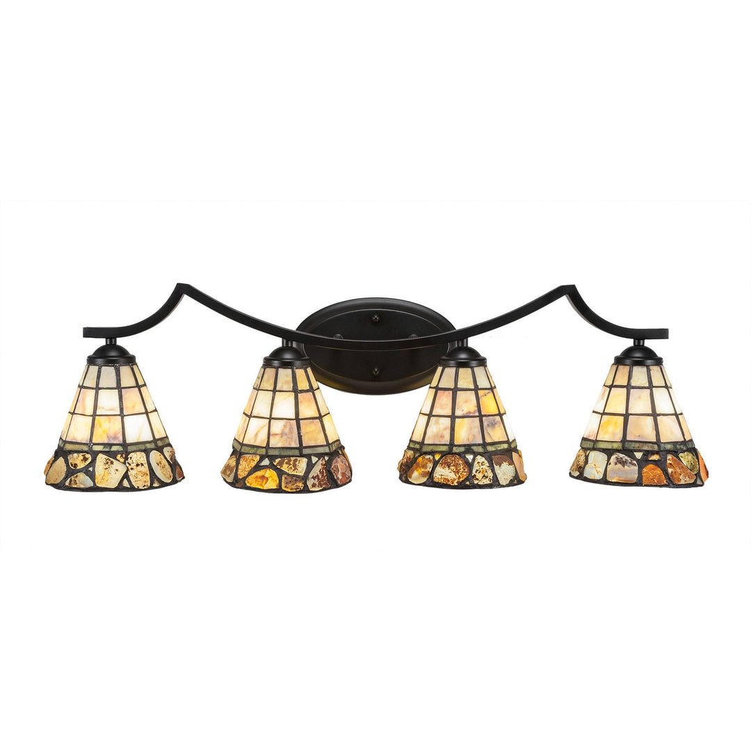 Toltec Zilo 554-mb-9735 Bath Vanity Light 33 in. wide - Matte Black