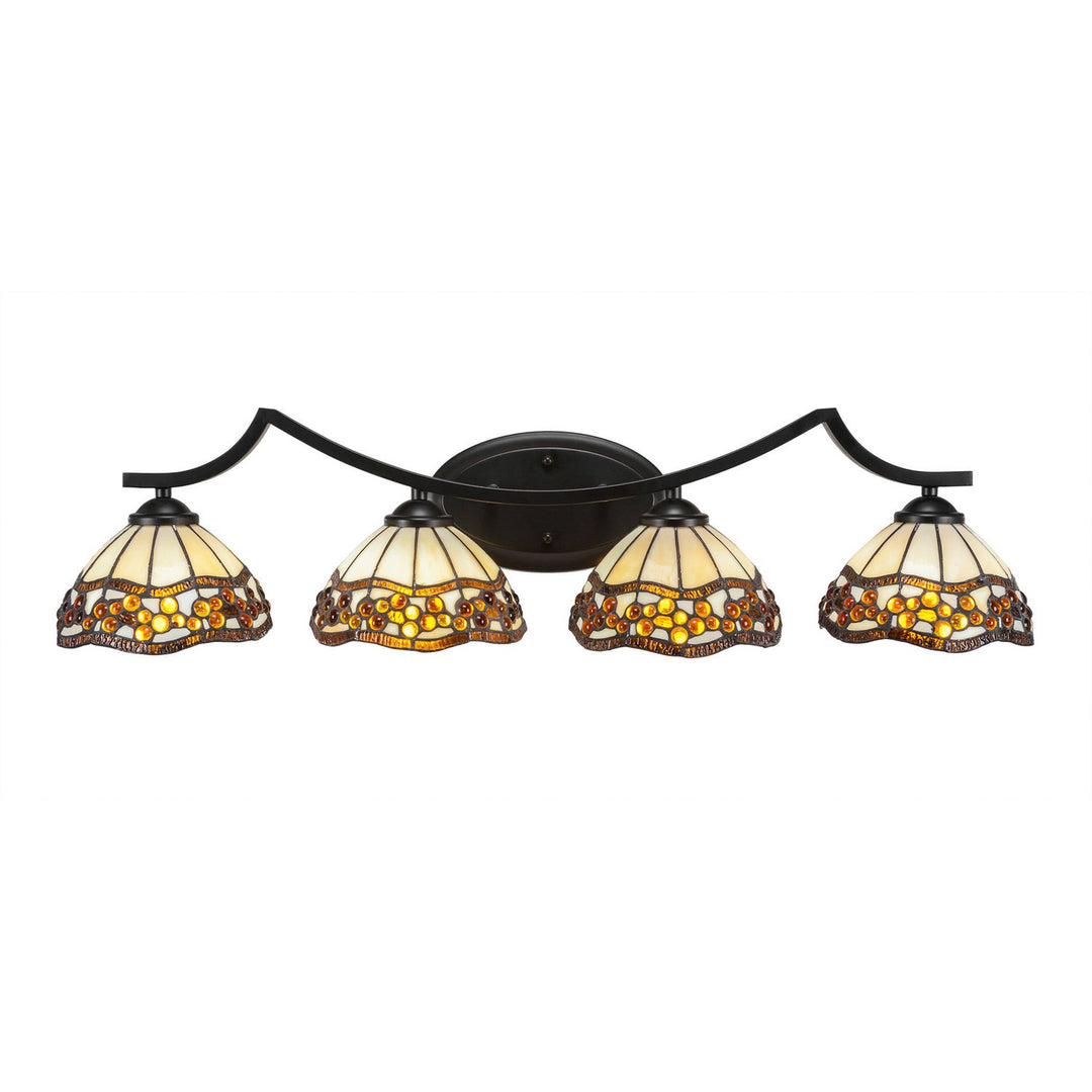 Toltec Zilo 554-mb-9975 Bath Vanity Light 34 in. wide - Matte Black