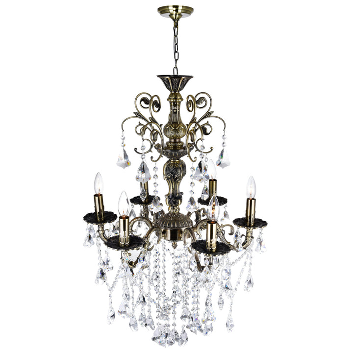 CWI Brass 2011p24ab-6 Chandelier Light - Antique Brass