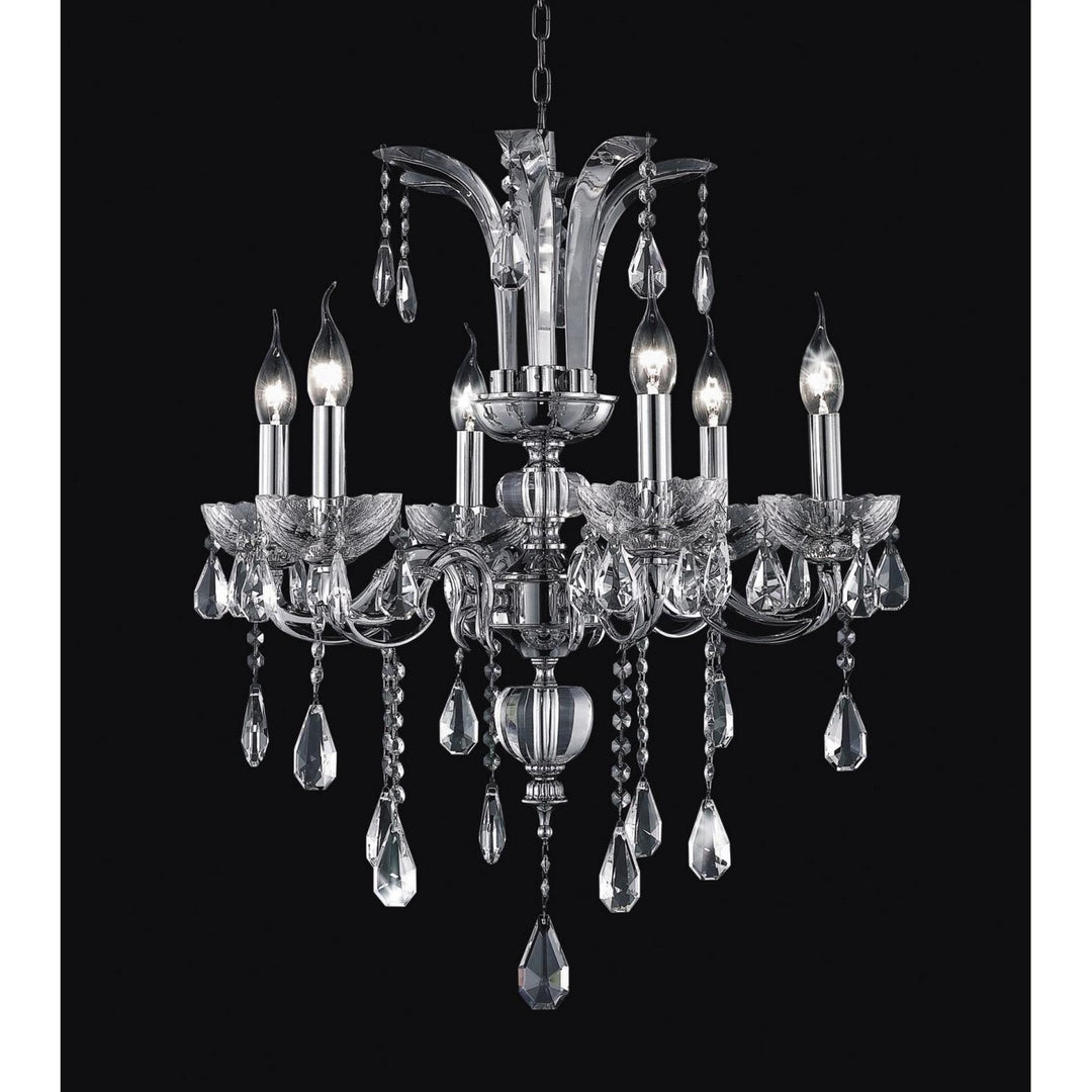 CWI Glorious 2024p24c-6 Chandelier Light - Chrome